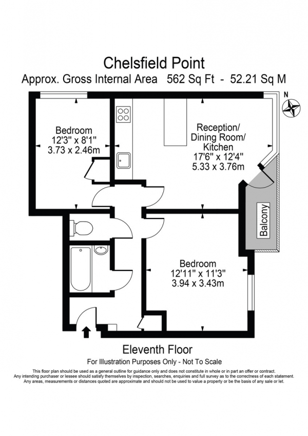 Floor Plan Image for 2 Bedroom Apartment for Sale in Chelsfield Point, Penshurst Road, Homerton