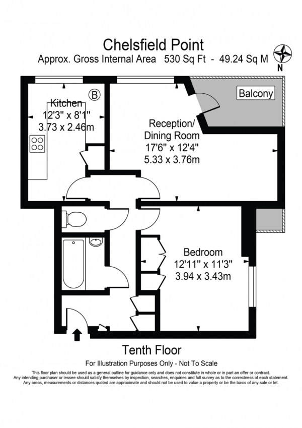 Floor Plan Image for 1 Bedroom Apartment for Sale in Chelsfield Point, Penshurst Road E9