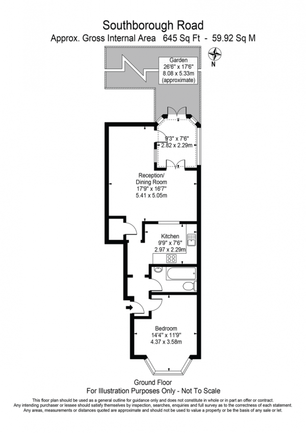 Floor Plan Image for 1 Bedroom Apartment for Sale in Southborough Road, London