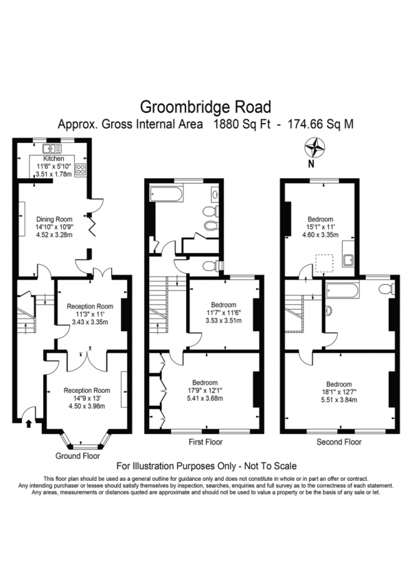 Floor Plan Image for 4 Bedroom Terraced House for Sale in Groombridge Road, London