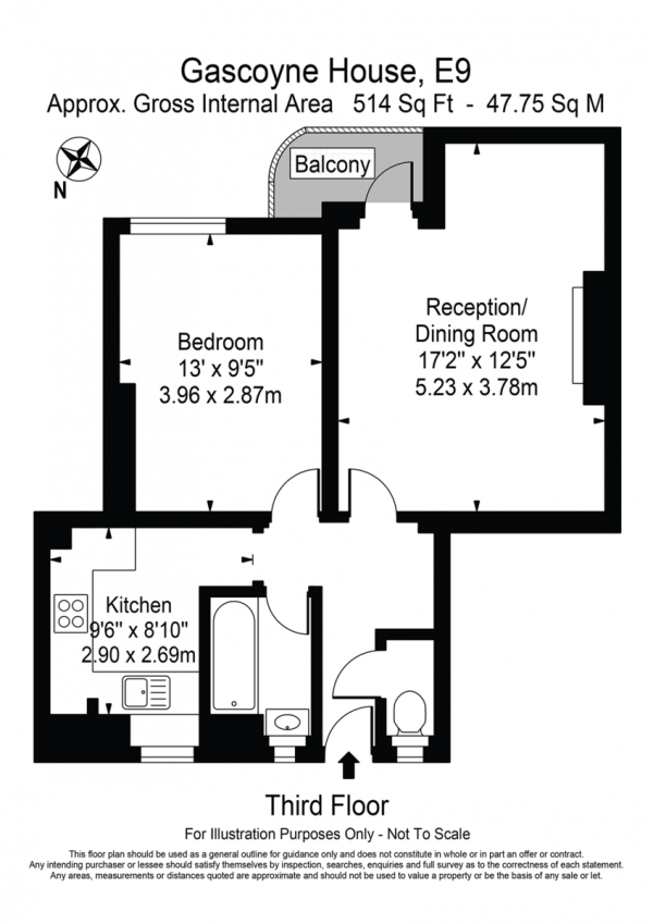 Floor Plan Image for 1 Bedroom Apartment for Sale in Gascoyne Road, London