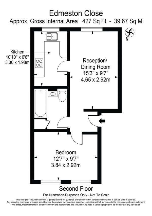 Floor Plan Image for 1 Bedroom Apartment for Sale in Edmeston Close, London