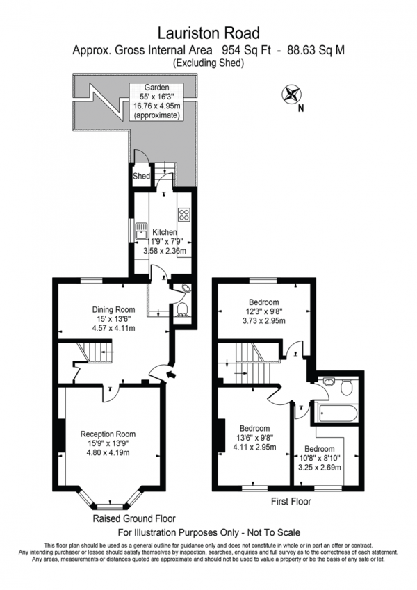 Floor Plan Image for 3 Bedroom Apartment for Sale in Lauriston Road, London