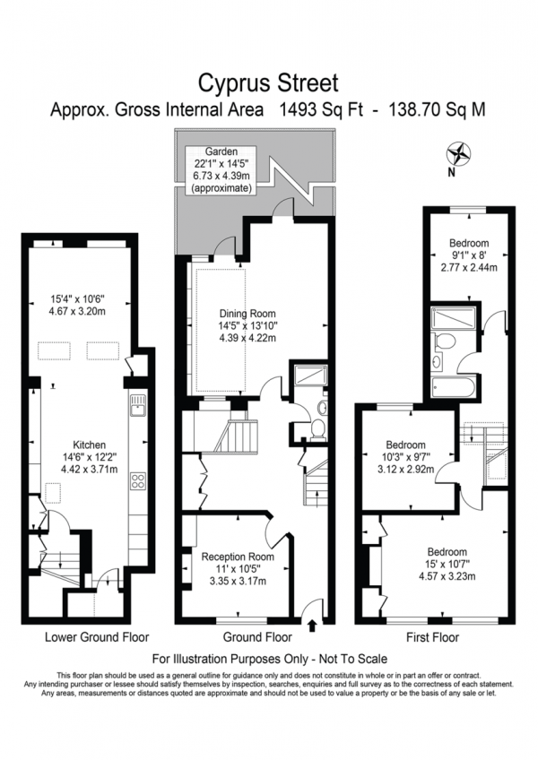 Floor Plan for 4 Bedroom Terraced House to Rent in Cyprus Street, London, E2, 0NN - £1154 pw | £5000 pcm
