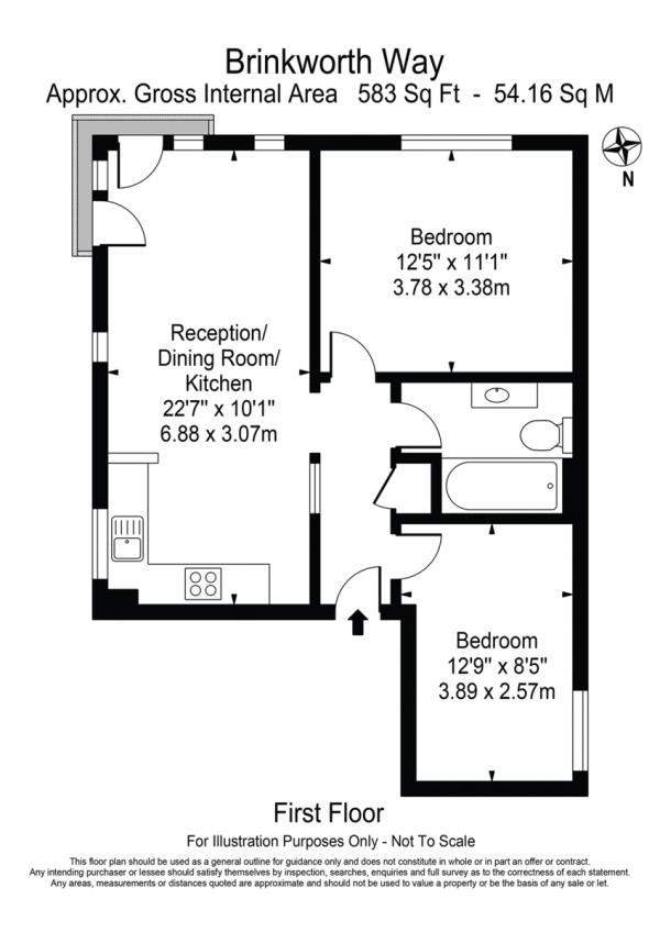 Floor Plan Image for 2 Bedroom Apartment for Sale in Brinkworth Way, Hackney Wick