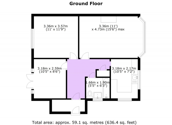 Floor Plan Image for 2 Bedroom Ground Flat for Sale in Vincent Close, Ilford