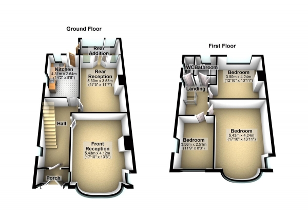 Floor Plan for 3 Bedroom Semi-Detached House for Sale in Longwood Gardens, Clayhall, IG5, 0EF - Guide Price &pound580,000