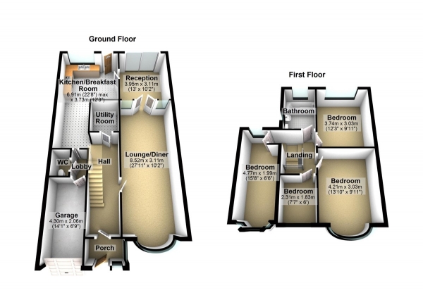 Floor Plan for 4 Bedroom Semi-Detached House for Sale in Dymchurch Close, IG5, 0LB - OIRO &pound575,000