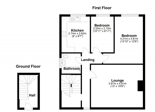 Floor Plan Image for 2 Bedroom Maisonette for Sale in Brookside, Hainault