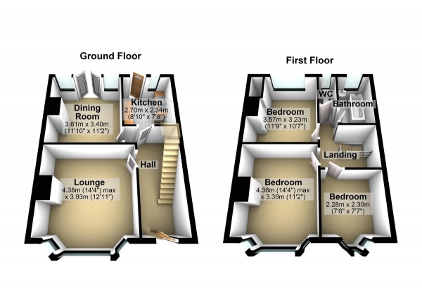 Floor Plan Image for 3 Bedroom Terraced House for Sale in Waverley Gardens, Barkingside