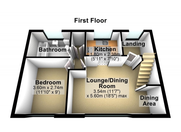 Floor Plan Image for 1 Bedroom Terraced House for Sale in Trentbridge Close, Hainault