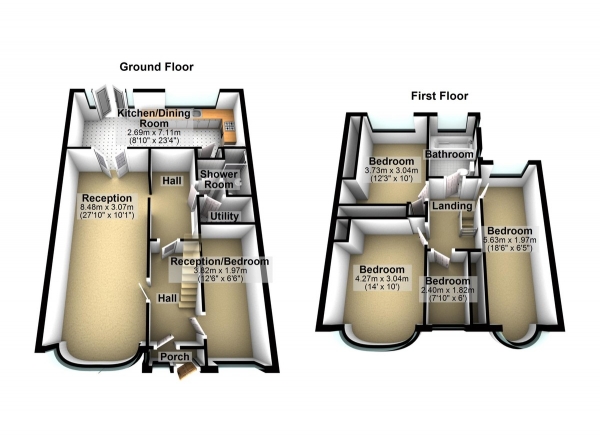 Floor Plan for 4 Bedroom Semi-Detached House for Sale in Rushden Gardens, Clayhall, IG5, 0BN - Guide Price &pound570,000