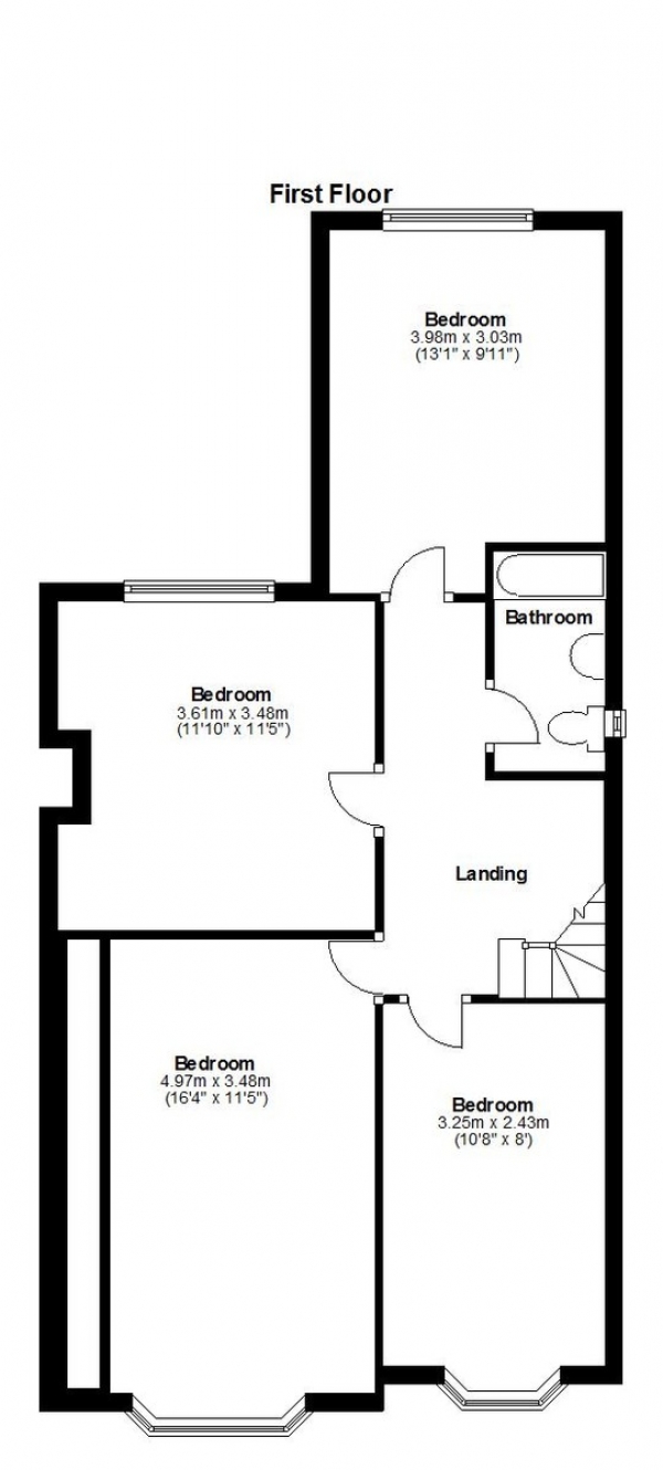 Floor Plan for 6 Bedroom Semi-Detached House for Sale in Beehive Lane, Redbridge, IG4, 5EE - Guide Price &pound650,000