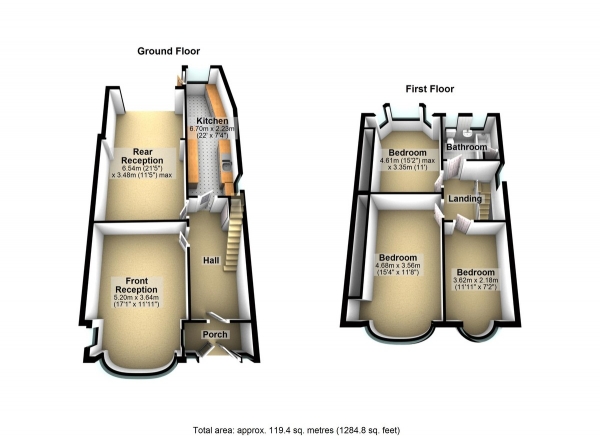 Floor Plan Image for 3 Bedroom Semi-Detached House for Sale in Werneth Hall Road, Clayhall