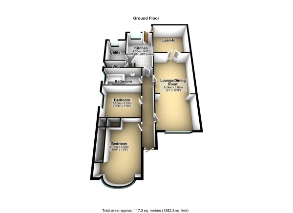 Floor Plan Image for 2 Bedroom Semi-Detached Bungalow for Sale in Queenborough Gardens, Gants Hill