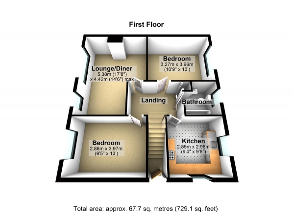 Floor Plan for 2 Bedroom Maisonette for Sale in Caernarvon Drive, Clayhall, IG5, 0XD - OIRO &pound325,000