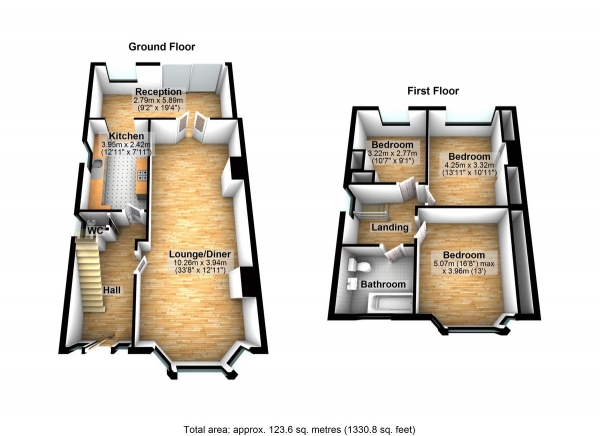 Floor Plan Image for 3 Bedroom Semi-Detached House for Sale in Greenleafe Drive, Barkingside