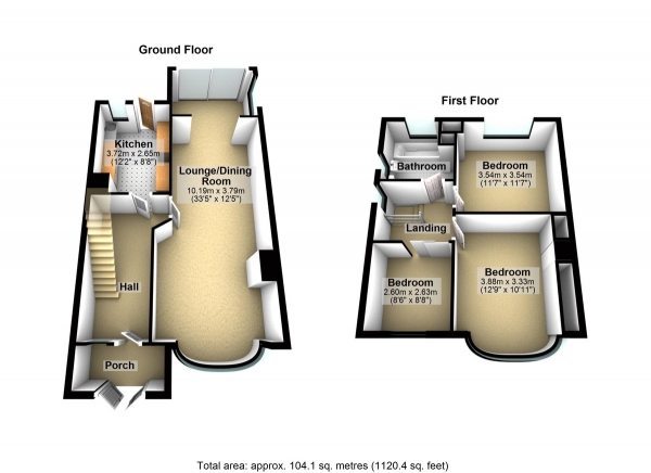 Floor Plan for 3 Bedroom Semi-Detached House for Sale in Naseby Road, Clayhall, IG5, 0NW -  &pound585,000