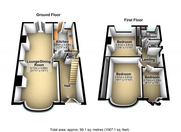 Floor Plan Image for 3 Bedroom Semi-Detached House for Sale in Woodford Avenue, Gants Hill