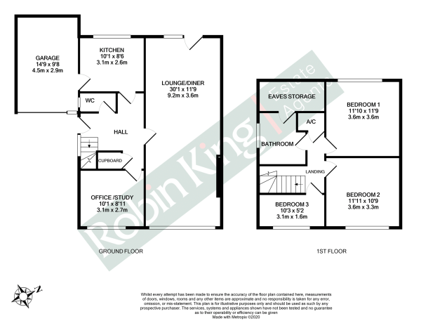 Floor Plan for 3 Bedroom Semi-Detached House for Sale in 3/4 bedroom semi detached property in village location, BS49, 5BJ -  &pound325,000