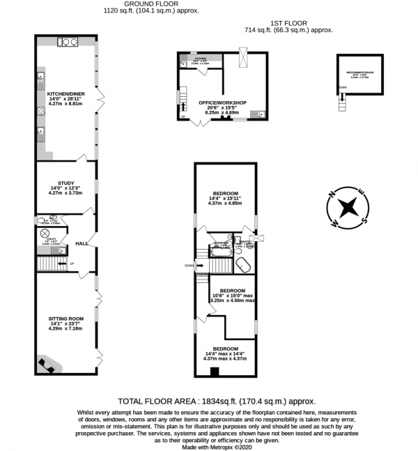 Floor Plan Image for 3 Bedroom Barn Conversion for Sale in Charming barn conversion in stunning gardens