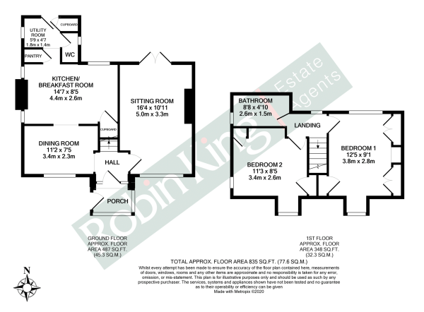 Floor Plan Image for 2 Bedroom Chalet for Sale in Semi-detached home in Congresbury