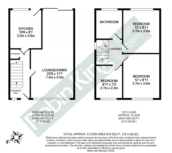 Floor Plan Image for 3 Bedroom Semi-Detached House for Sale in Good size semi in established cul-de-sac