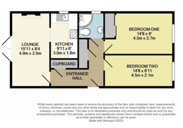 Floor Plan Image for 2 Bedroom Ground Flat for Sale in Flat over 55's in heart of Winscombe