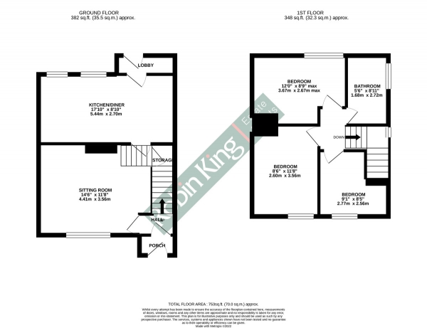 Floor Plan Image for 3 Bedroom Semi-Detached House for Sale in A well presented 3 bedroom semi-detached property in Yatton