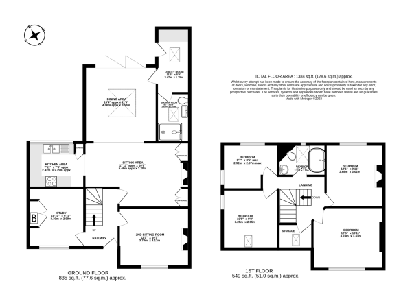 Floor Plan Image for 4 Bedroom Semi-Detached House for Sale in Claverham Road, Claverham - superb 4 bedroom family home with spectacular rear garden