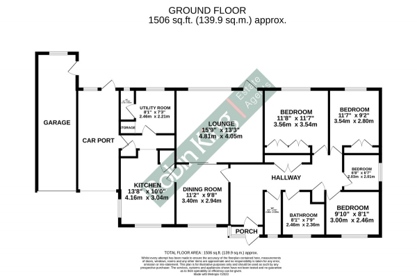 Floor Plan Image for 4 Bedroom Detached Bungalow for Sale in Wrington Road, Congresbury -