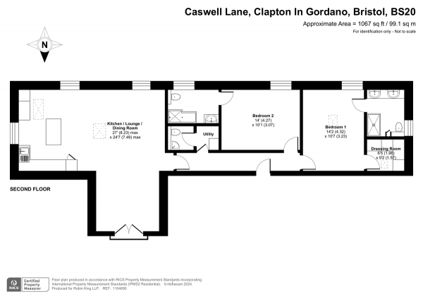 Floor Plan Image for 2 Bedroom Flat for Sale in Caswell Lane, Clapton In Gordano