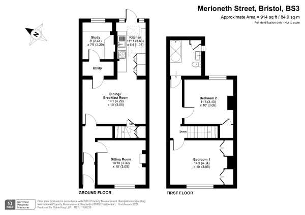 Floor Plan Image for 2 Bedroom Terraced House for Sale in Merioneth Street, Victoria Park