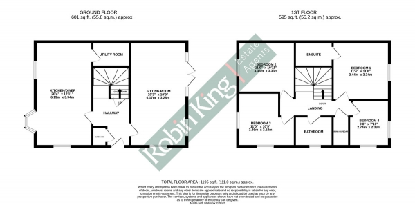 Floor Plan Image for 4 Bedroom Semi-Detached House to Rent in Muntjac Road, Langford, Bristol