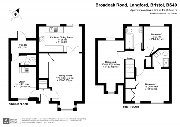 Floor Plan Image for 3 Bedroom Terraced House for Sale in Broadoak Road, Langford