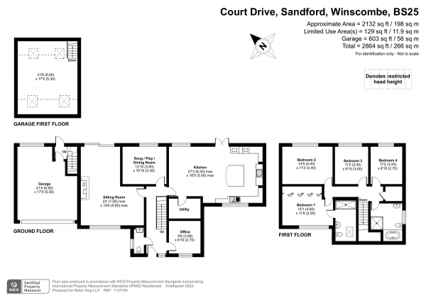 Floor Plan Image for 4 Bedroom Detached House for Sale in Court Drive, Sandford