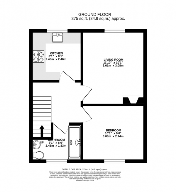 Floor Plan Image for 1 Bedroom Flat for Sale in Venus Street, Congresbury