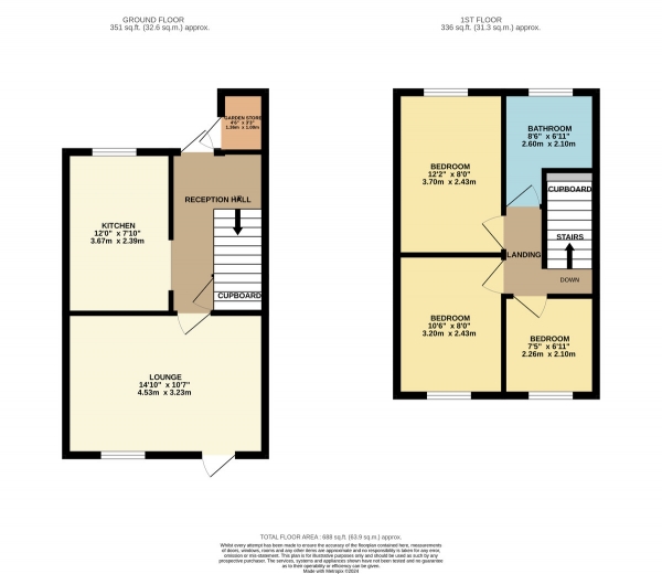 Floor Plan Image for 3 Bedroom Terraced House for Sale in Church Road, Redhill, Bristol