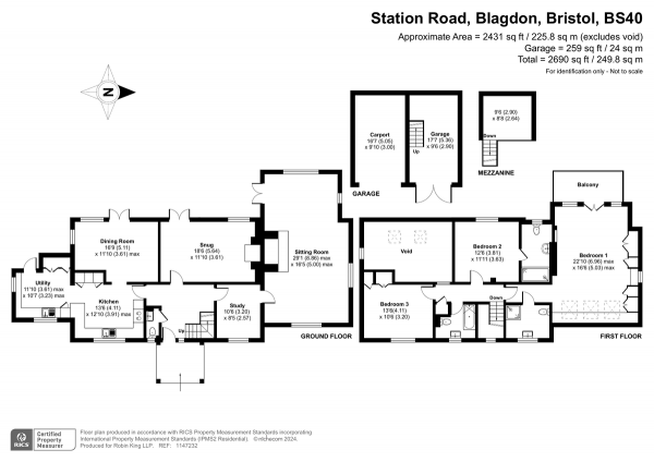 Floor Plan Image for 3 Bedroom Detached House for Sale in Station Road, Blagdon