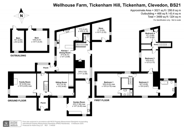 Floor Plan Image for 4 Bedroom Detached House for Sale in Stone Edge Batch, Tickenham