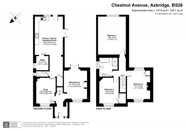 Floor Plan Image for 3 Bedroom Semi-Detached House for Sale in Chestnut Avenue, Axbridge