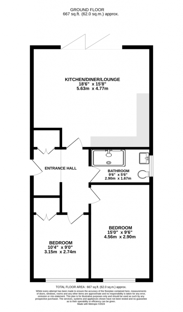 Floor Plan Image for 2 Bedroom Detached Bungalow for Sale in Station Road, Yatton