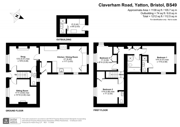 Floor Plan Image for 3 Bedroom Cottage for Sale in Claverham Road, Yatton