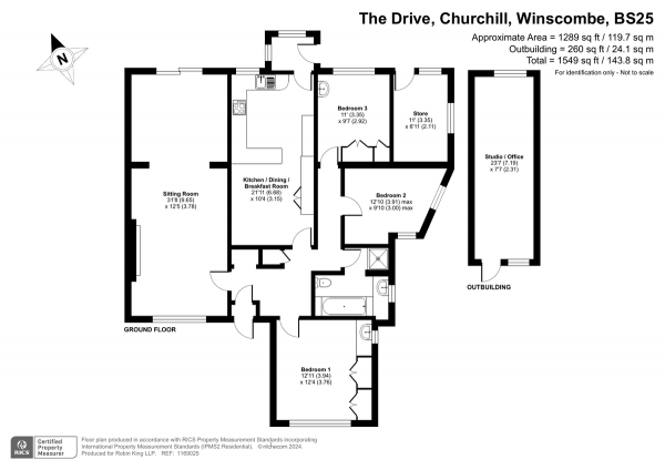 Floor Plan Image for 3 Bedroom Semi-Detached Bungalow for Sale in The Drive, Churchill