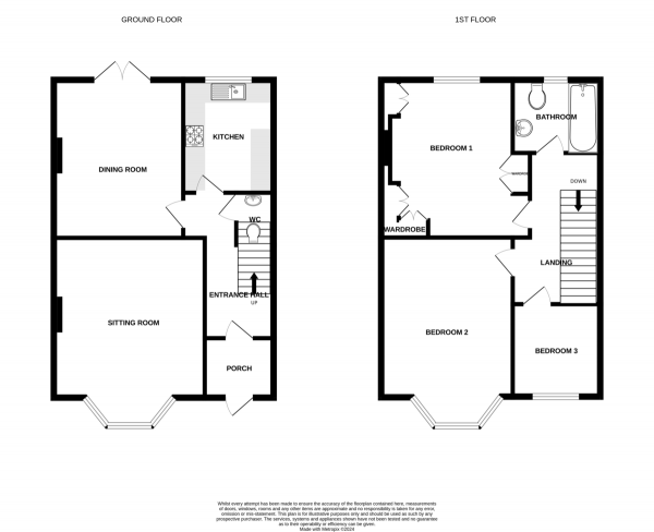 Floor Plan Image for 3 Bedroom Terraced House to Rent in Ashford Road, Redhill, Bristol