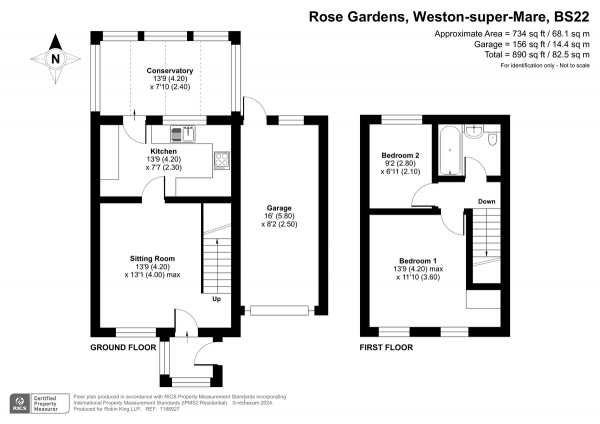 Floor Plan Image for 2 Bedroom Semi-Detached House for Sale in Rose Gardens, Worle