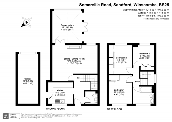 Floor Plan Image for 3 Bedroom Detached House for Sale in Somerville Road, Winscombe