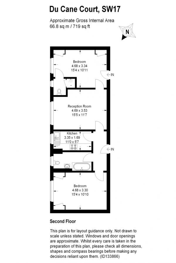Floor Plan Image for 2 Bedroom Apartment for Sale in Balham High Road, Balham SW17