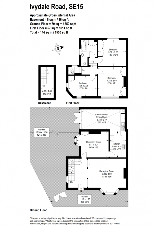 Floor Plan Image for 3 Bedroom Detached House for Sale in Ivydale Road, Nunhead, SE15