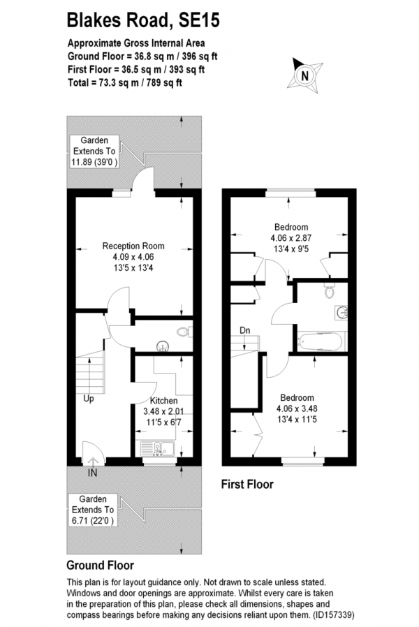 Floor Plan Image for 2 Bedroom Terraced House for Sale in Blakes Road, Peckham, SE15